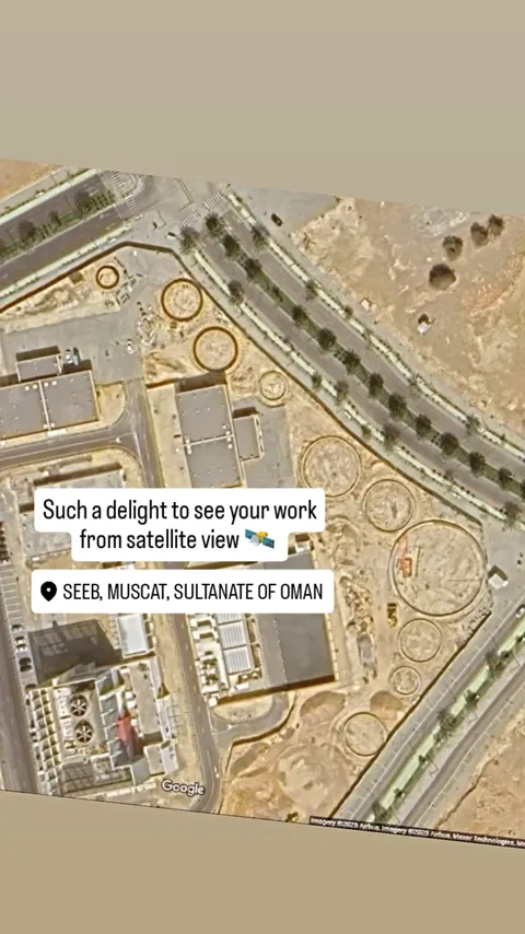 Satellite view of the Seeb, Muscat dome park site