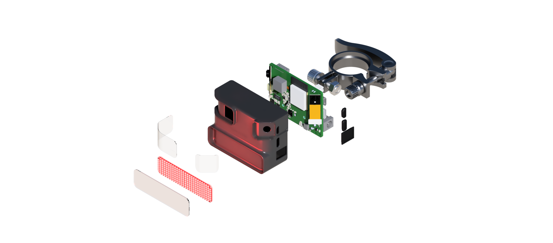 Confirmed exploded CAD visual of the AI EV rear camera assembly