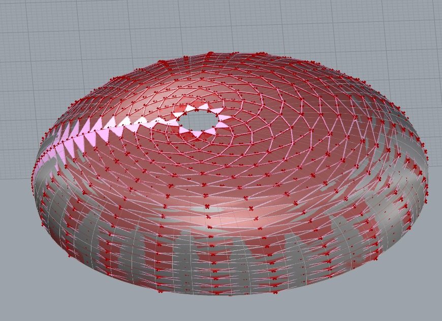 Original Rhino and Grasshopper model of a dome panel layout