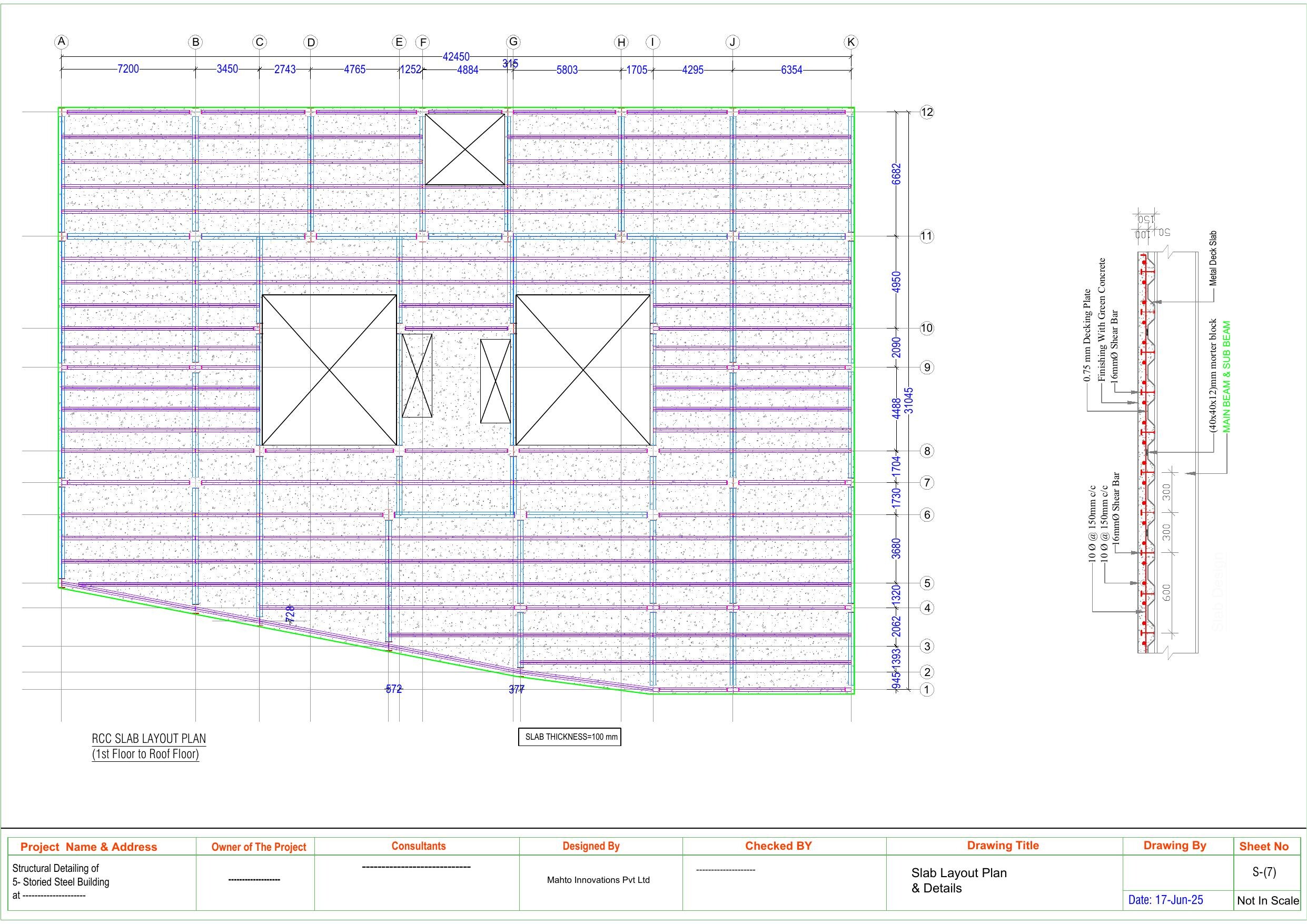 Wall bracing layout from the Itarsi structural drawing set