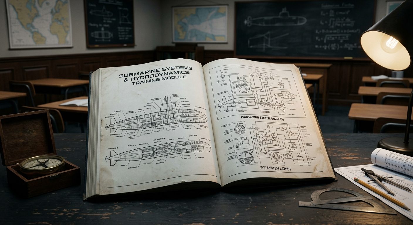 AI visualisation of a submarine systems training manual