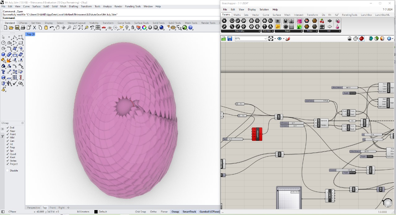 Rhino and Grasshopper CAD wireframe