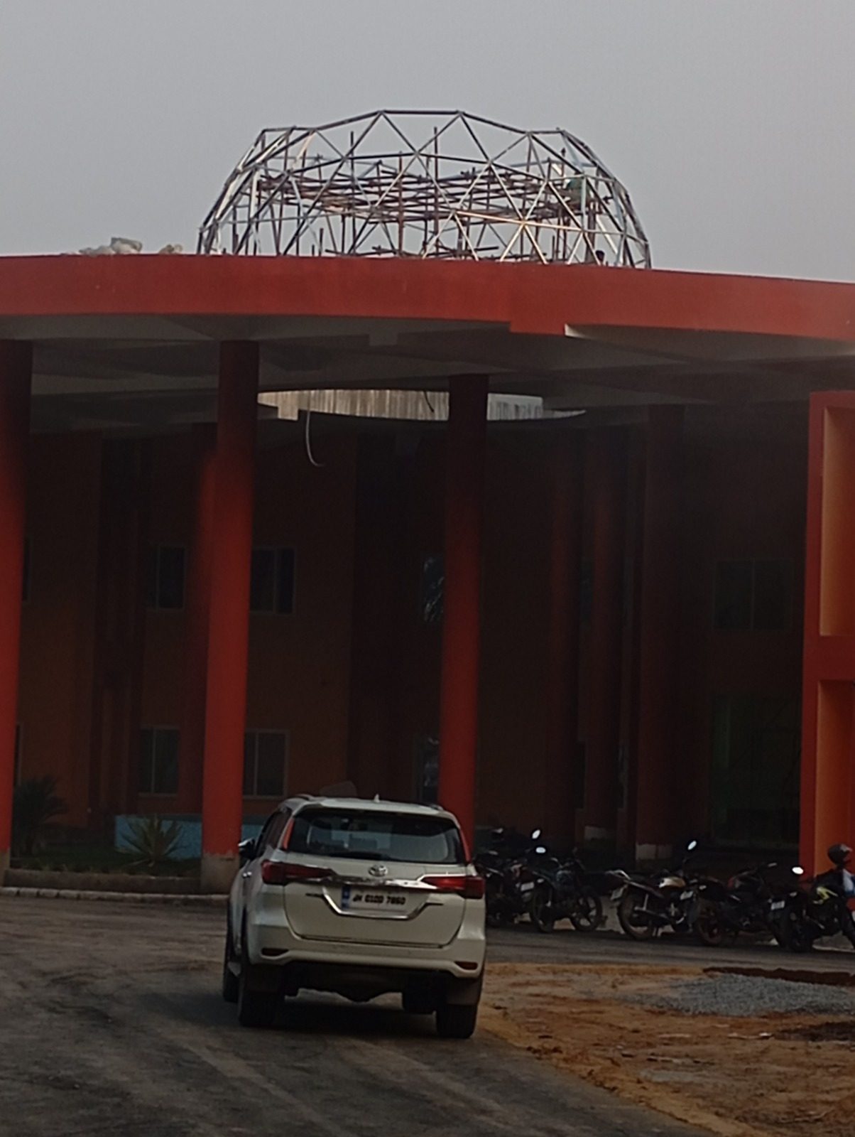 Geodesic frame rising above the Rourkela Circuit House