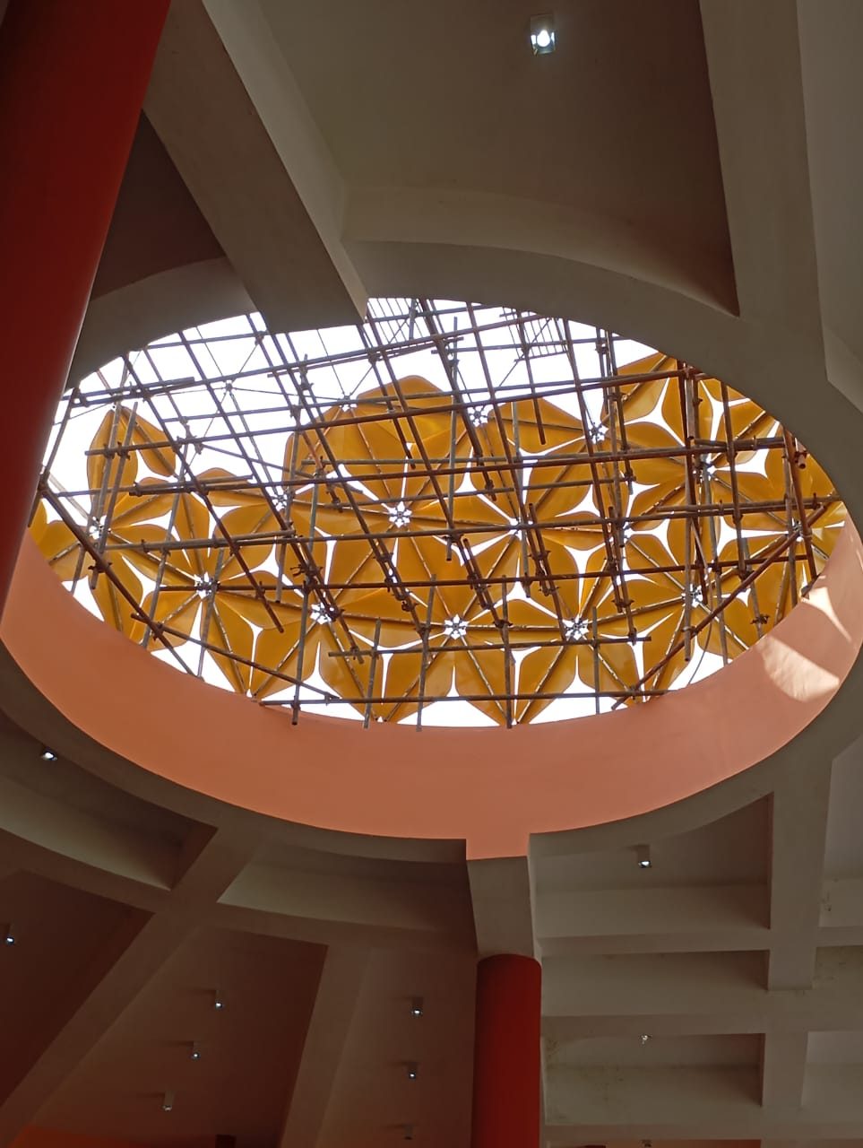 Completed dome seen from the interior opening below