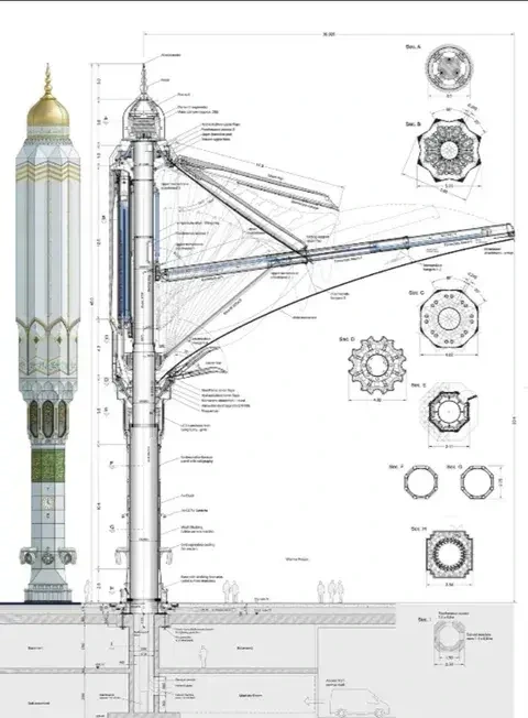 Illustrative concept reference for a proposed minaret in Vijayawada
