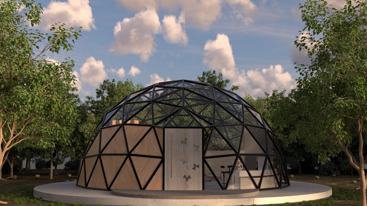 Exterior concept render of the Vipra Resort dome suite