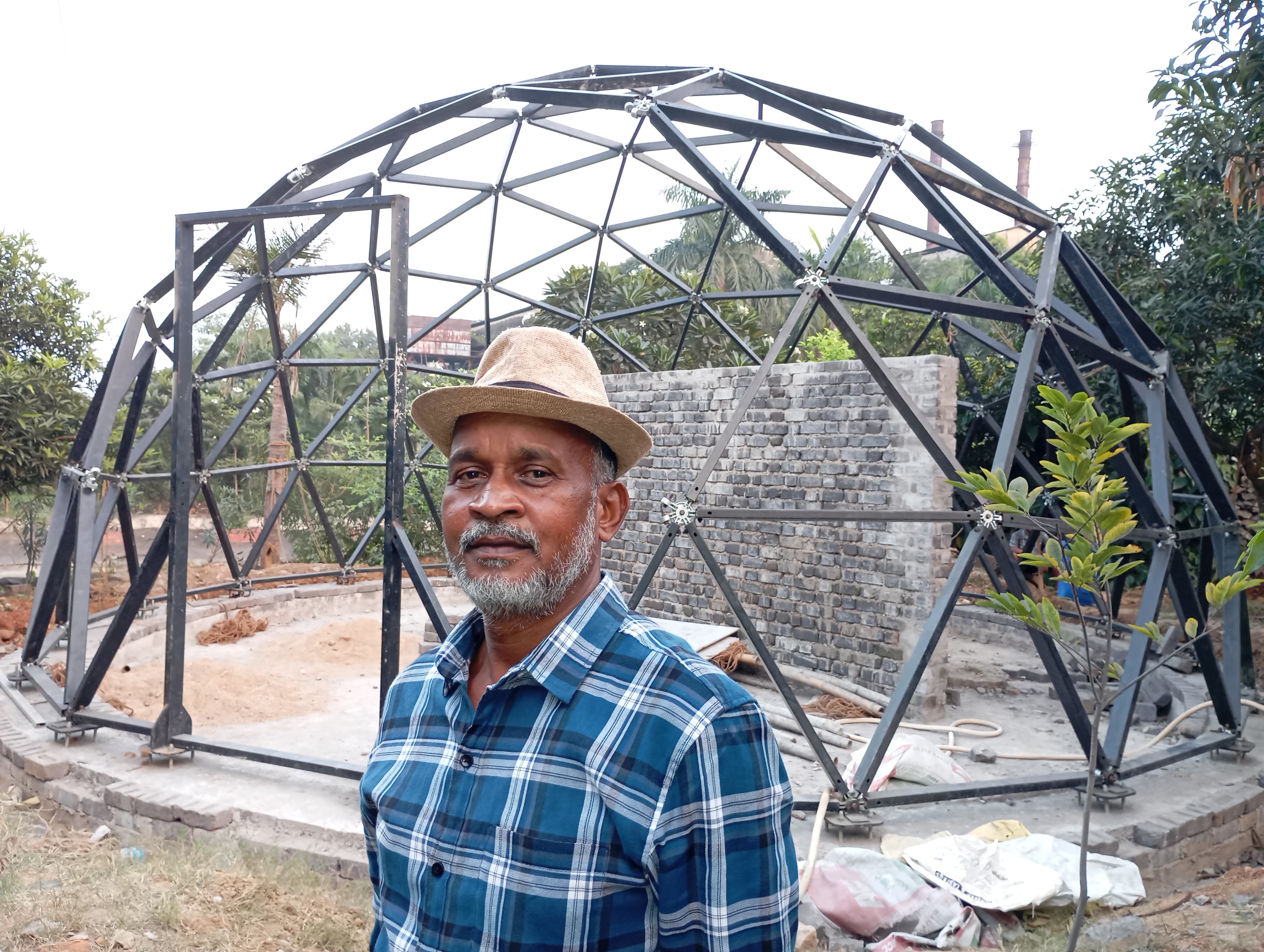 Geodesic dome structure documented during the Vipra Resort project